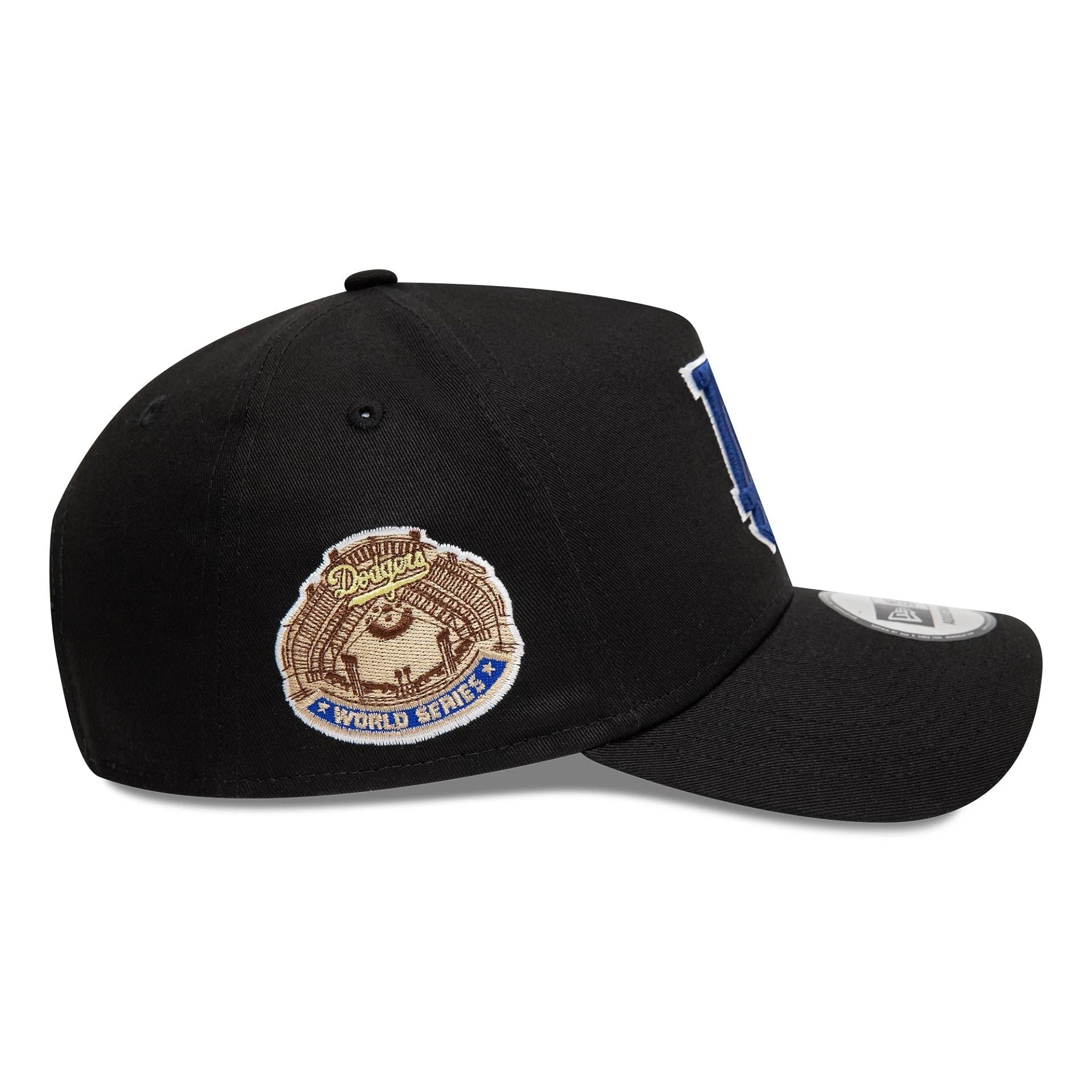 New Era LA Dodgers World Series Black 9FORTY A-Frame Adjustable Cap - Cap On