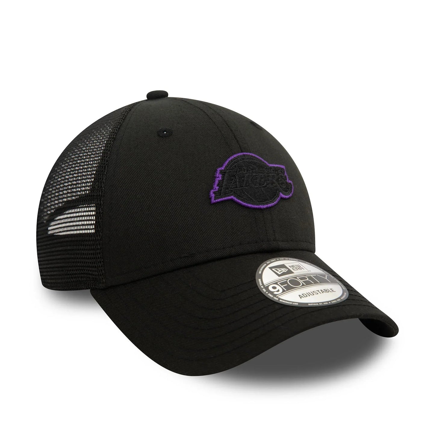 New Era LA Lakers Home Field Black 9FORTY Adjustable Trucker Cap - Cap On