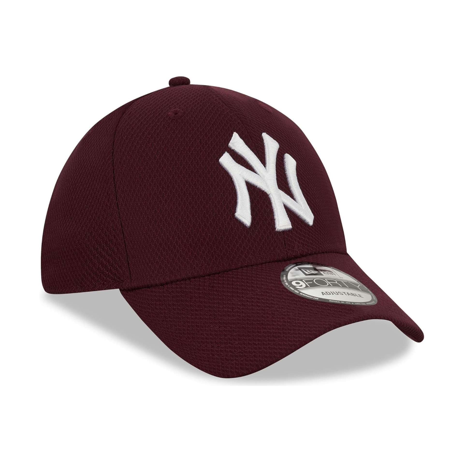 New Era New York Yankees 9FORTY Diamond Burgundy Adjustable Cap League Essential - Cap On