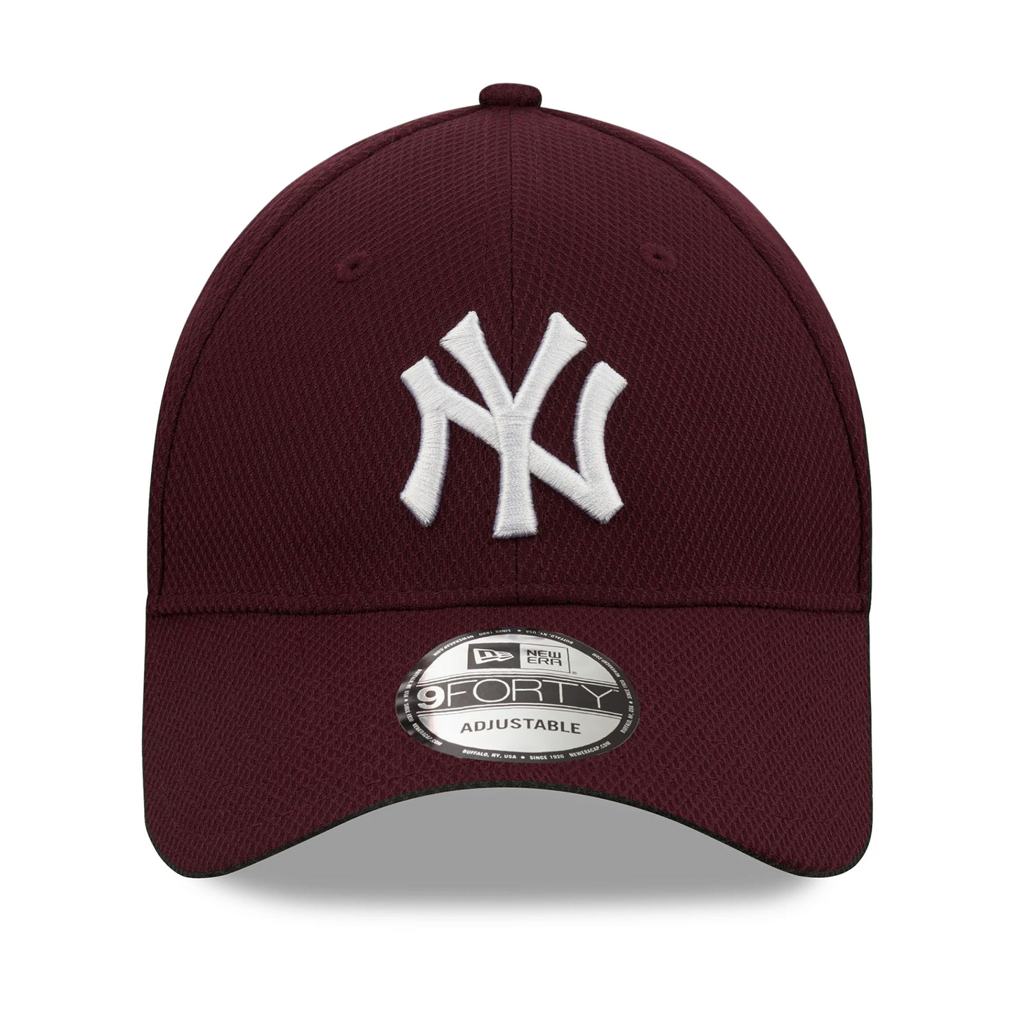 New Era New York Yankees 9FORTY Diamond Burgundy Adjustable Cap League Essential - Cap On