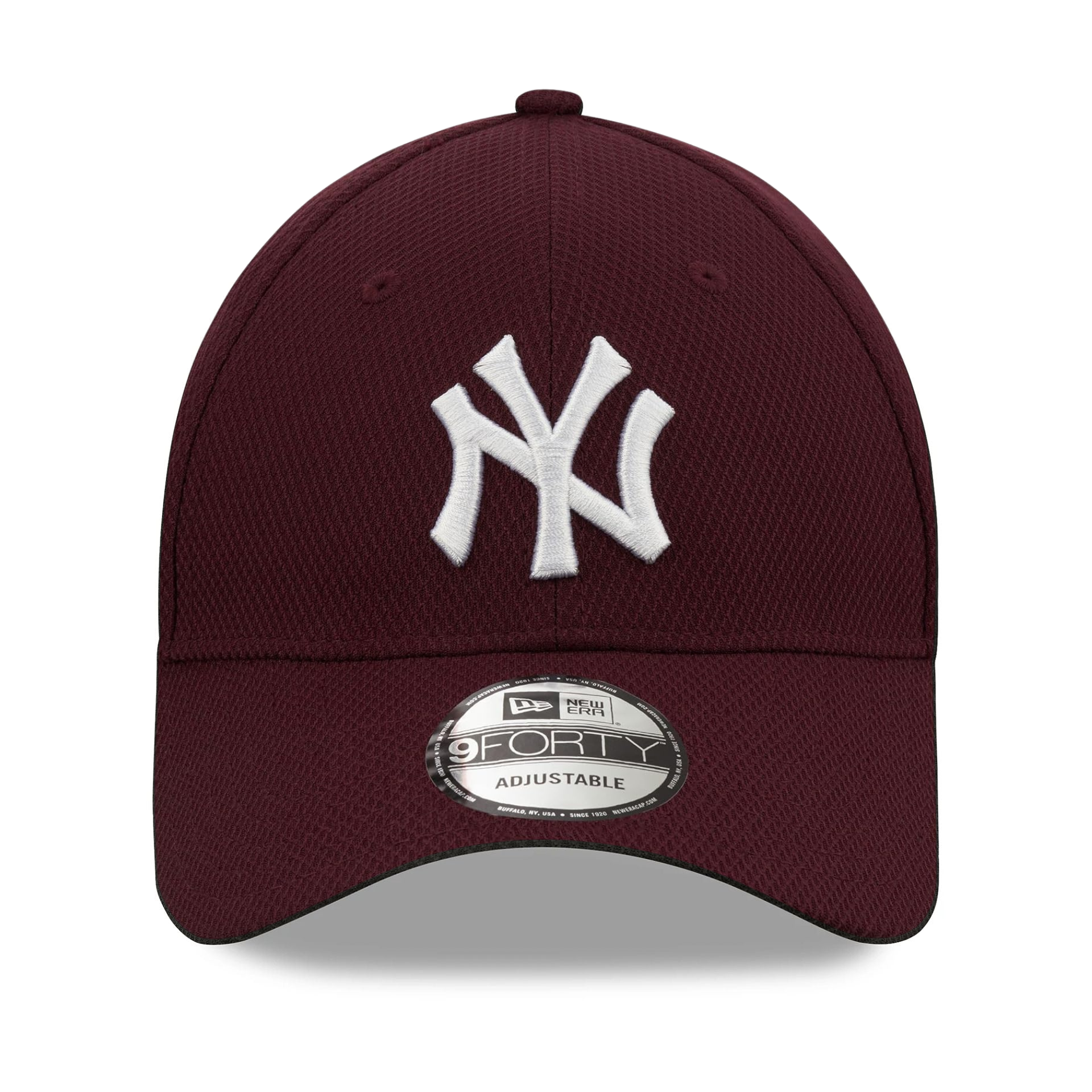 New Era New York Yankees 9FORTY Diamond Burgundy Adjustable Cap League Essential - Cap On