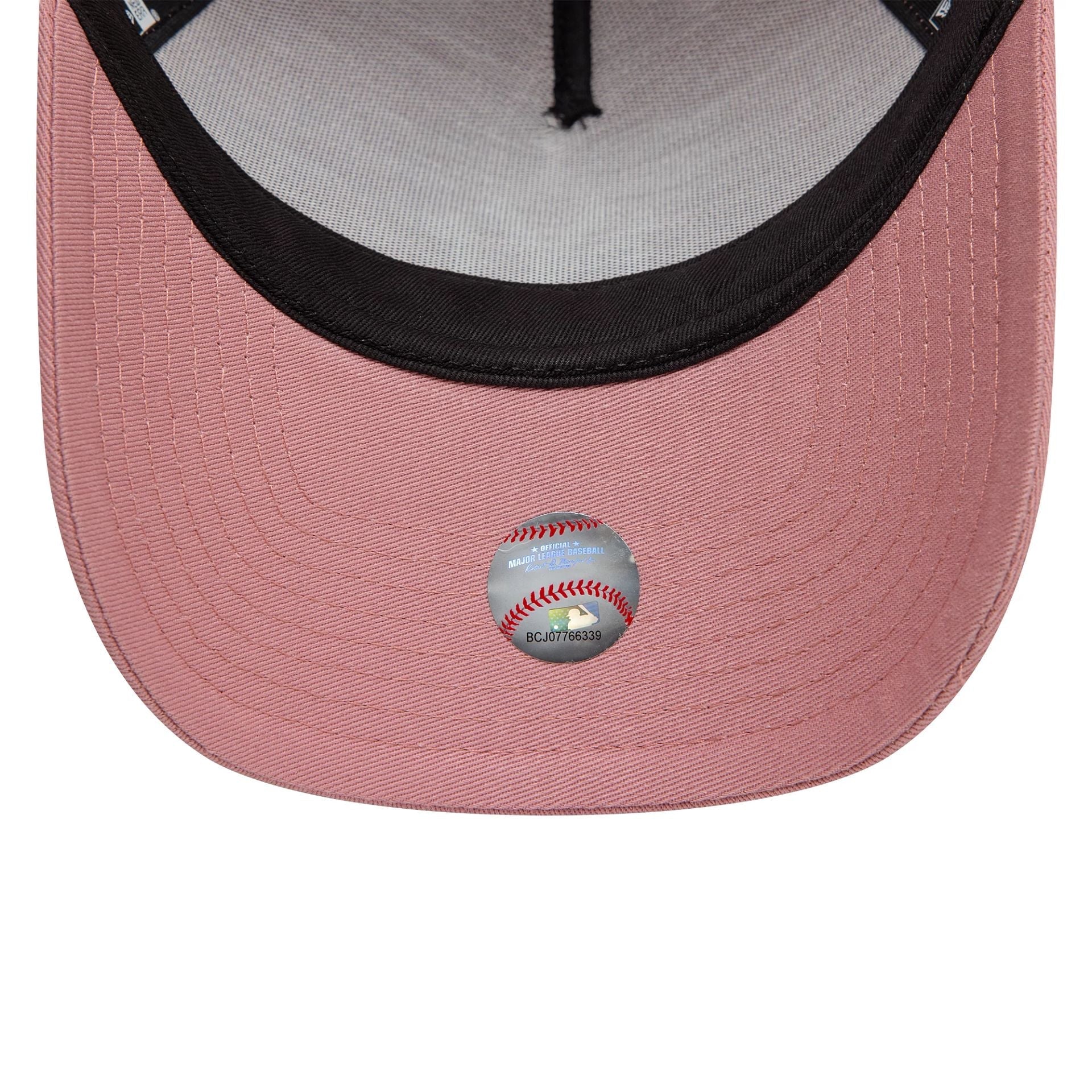New Era New York Yankees League Essential Dark Pink 9FORTY A-Frame Trucker Adjustable Cap - Cap On
