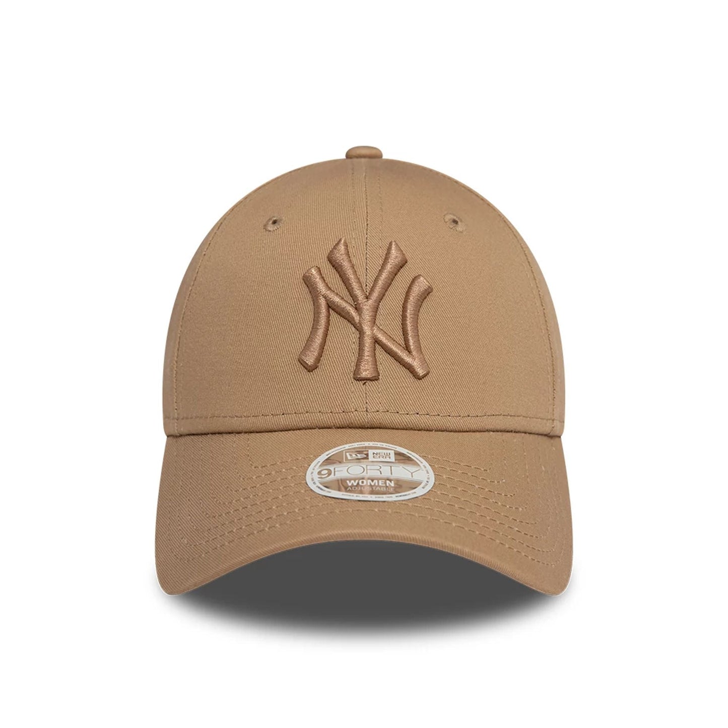 New Era New York Yankees Womens League Essential Light Beige 9FORTY Adjustable Cap - Cap On