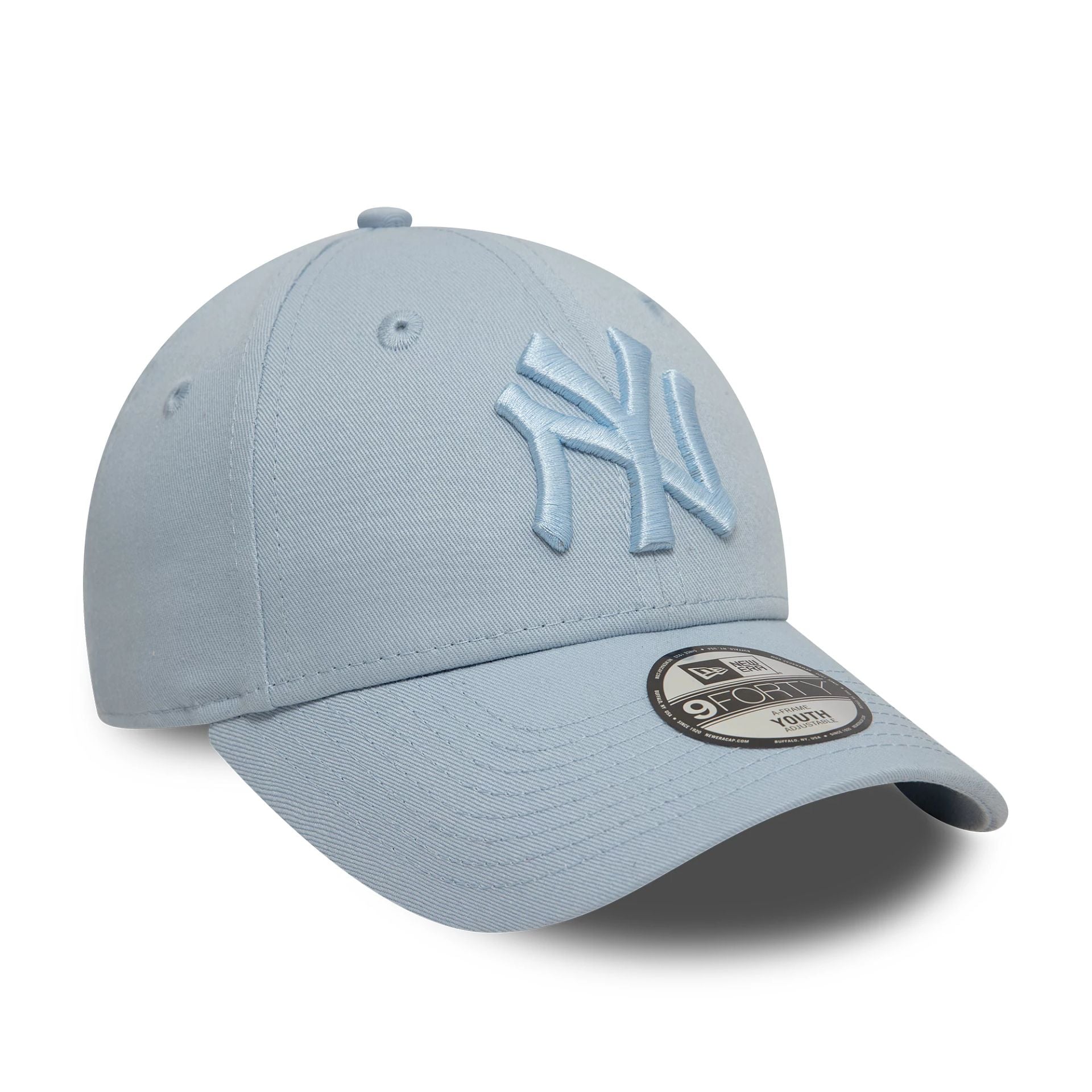 New Era New York Yankees Child League Essential Pastel Blue 9FORTY Adjustable Cap - Cap On
