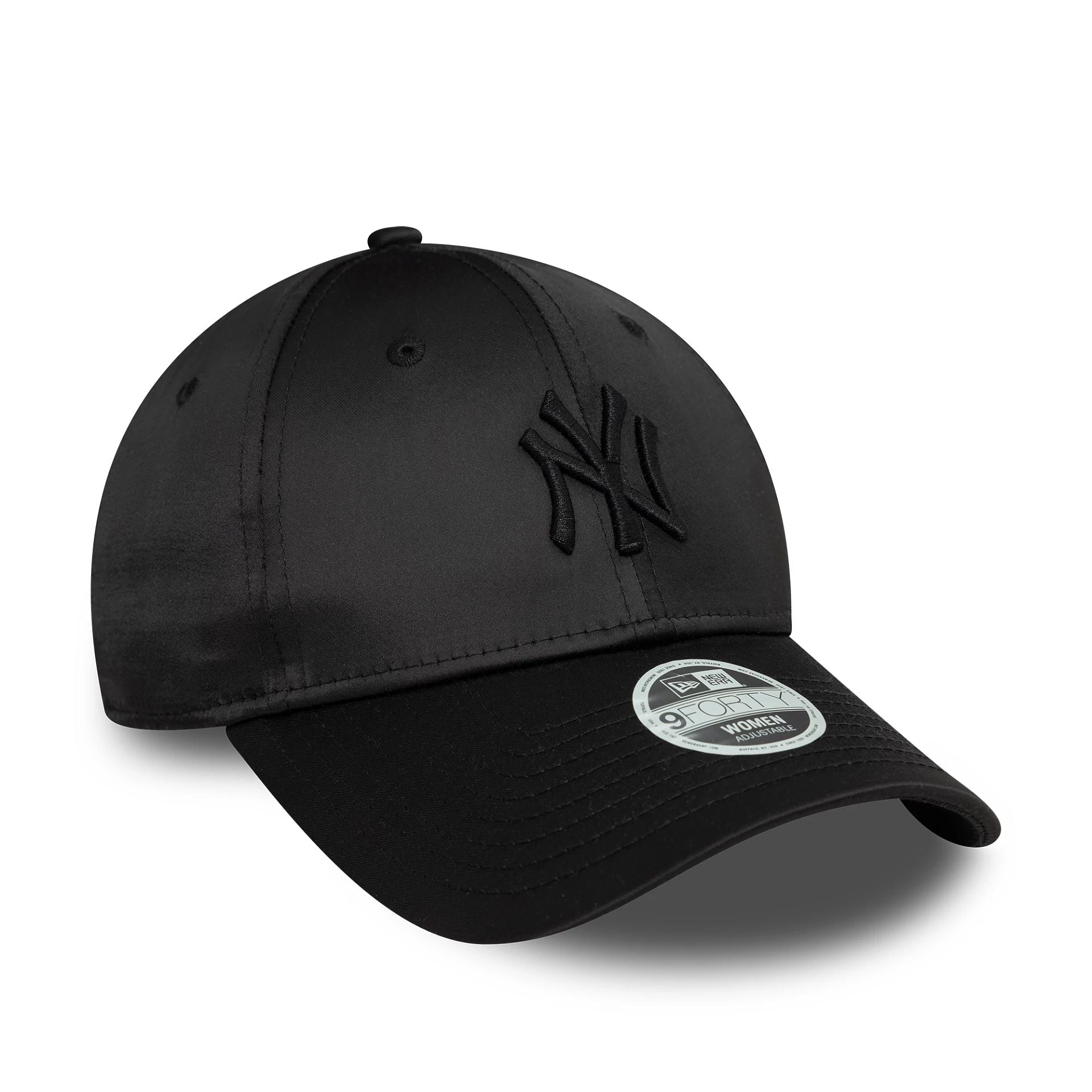 New York Yankees Womens Satin Black 9FORTY Adjustable Cap - Cap On