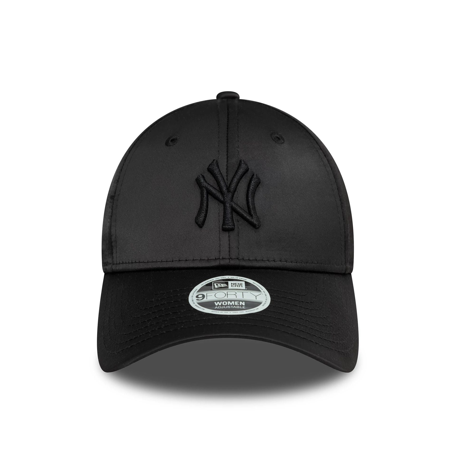 New York Yankees Womens Satin Black 9FORTY Adjustable Cap - Cap On