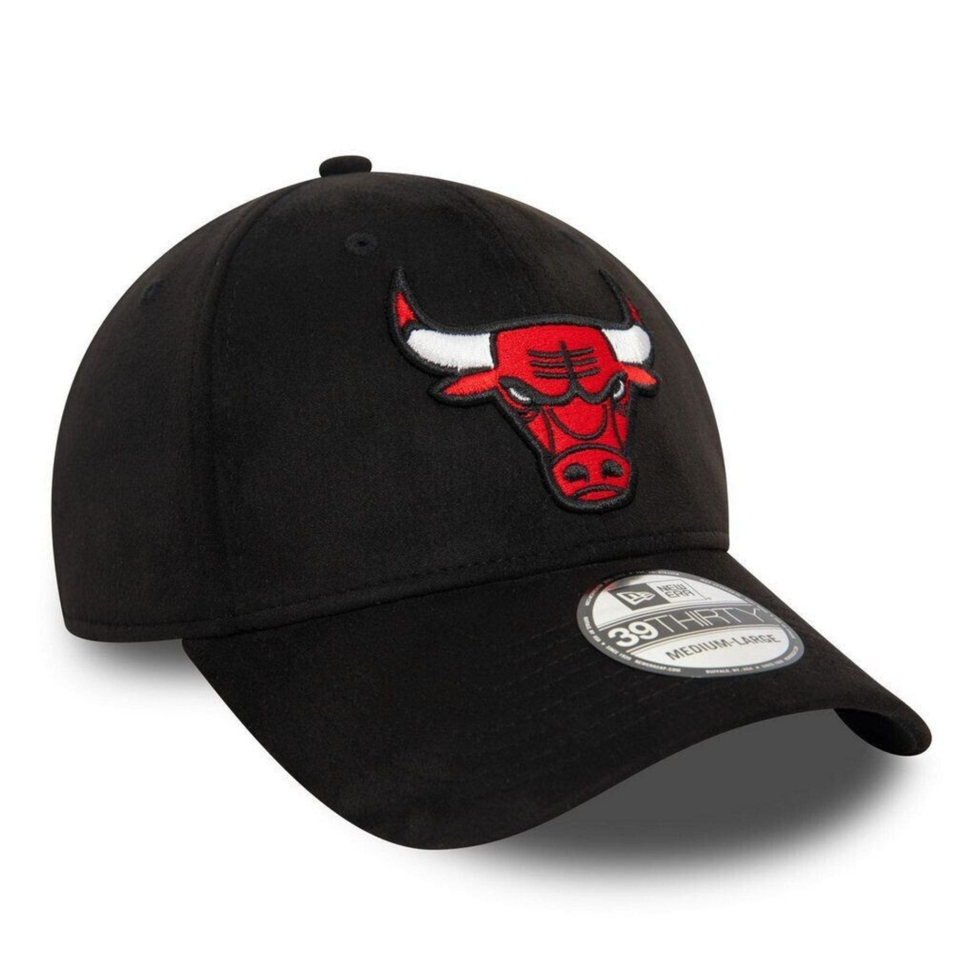 New Era Chicago Bulls Faux Suede Black 39THIRTY Stretch Fit Cap‏ - Cap On