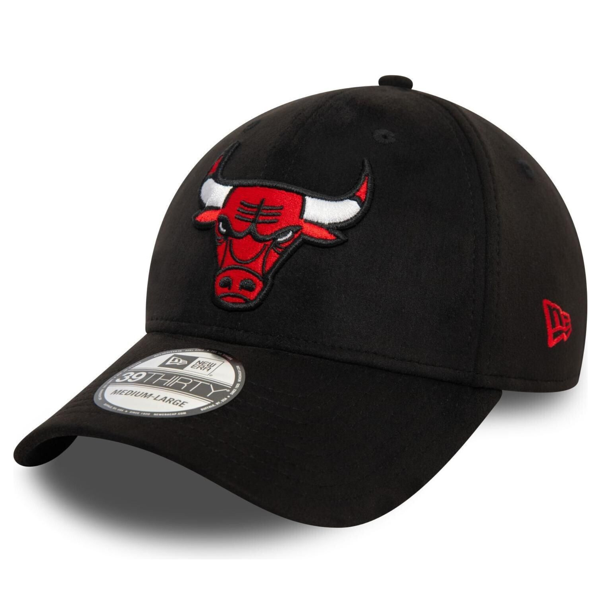 New Era Chicago Bulls Faux Suede Black 39THIRTY Stretch Fit Cap‏ - Cap On